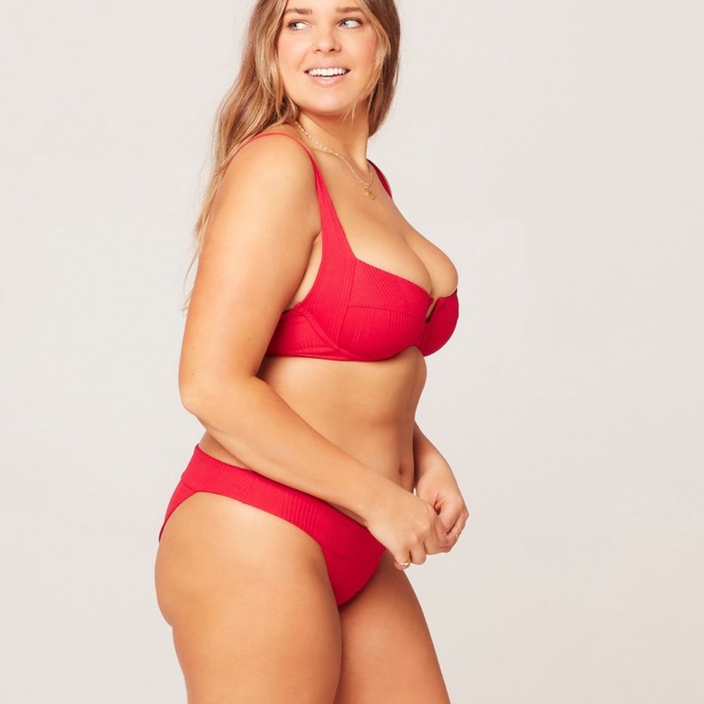 Pointelle Rib Veronica Bikini Bottom - Picture 2 of 3